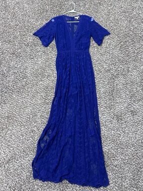 Gianni Bini Royal Blue Lace Maxi Dress